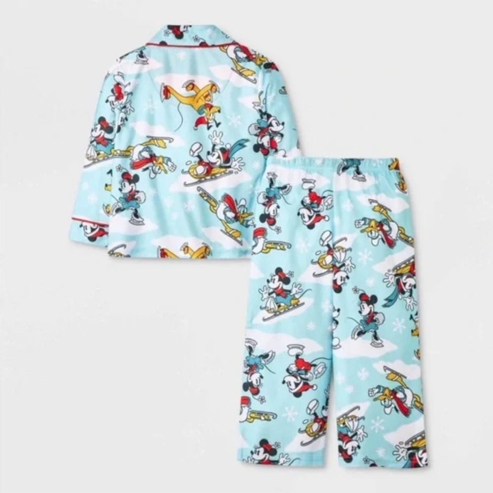 Disney Mickey Mouse & Friends Matching Family Pajamas SZ 18M Cozy Winter 2pc NEW - Picture 2 of 4